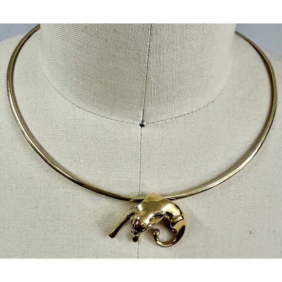 14k Gold Panther Slide Pendant on 18" Omega Flat Chain OTC 22.2g - Picture 9 of 12